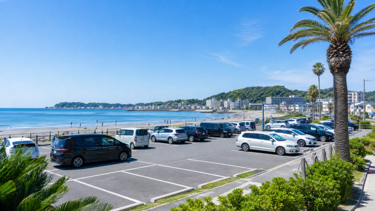 逗子海岸の駐車場 アイキャッチ