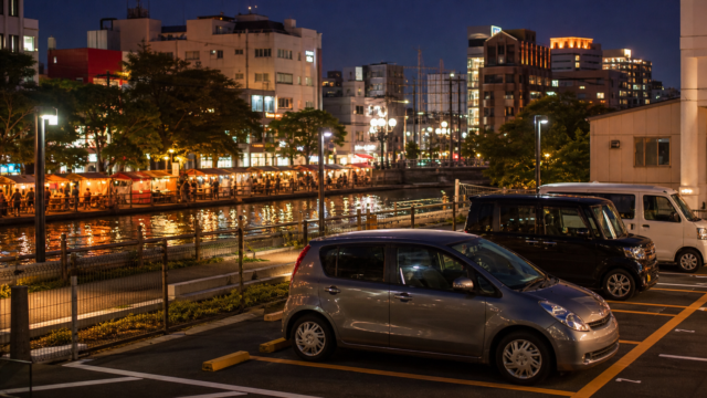 中洲川端の駐車場 屋台 観光