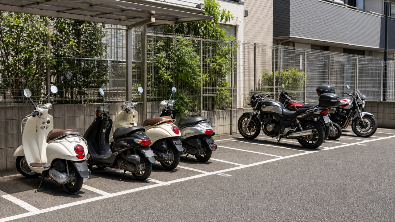 バイク原付の月極駐車場